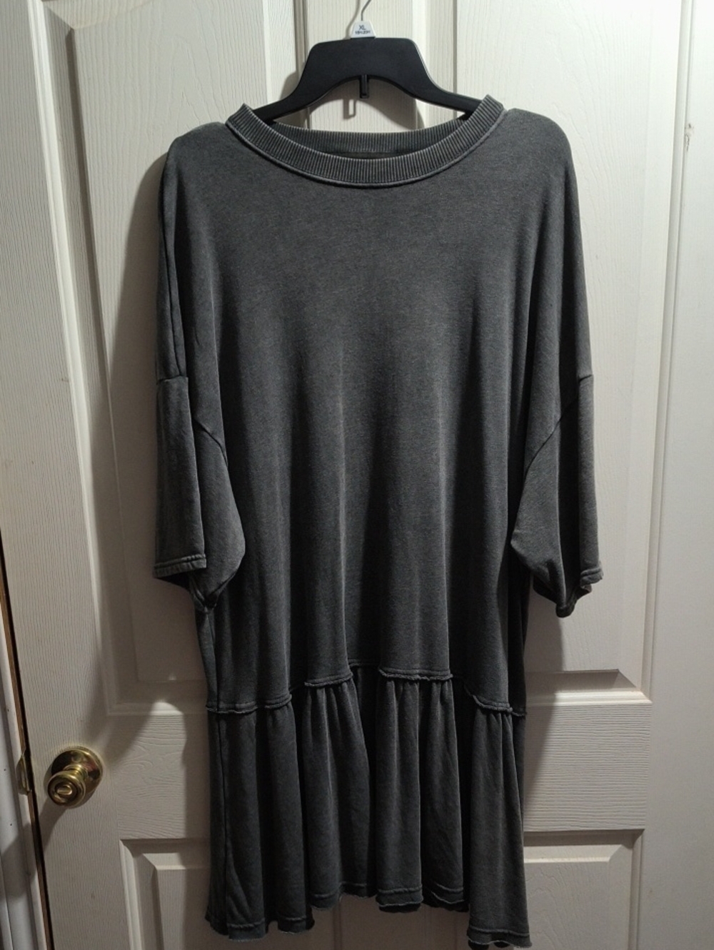 American Eagle Outfitters Washed Gray Midi Peplum Hem Dress